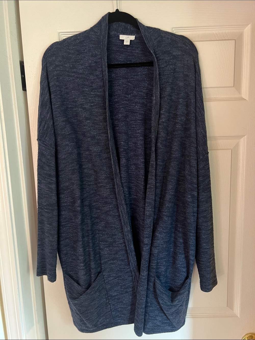J. Jill Open-Front Navy Heather Cardigan